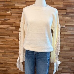 Doe + Rae | Cream  |Lace-Up Sleeve | Sweater | Various Sizes